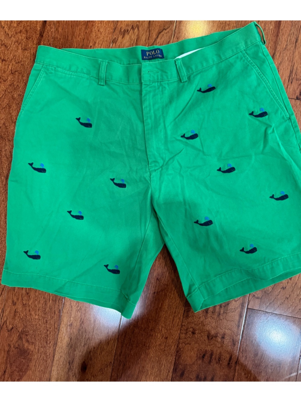 Polo Ralph Lauren Green Whale Classic Fit Chino Shorts Size 38